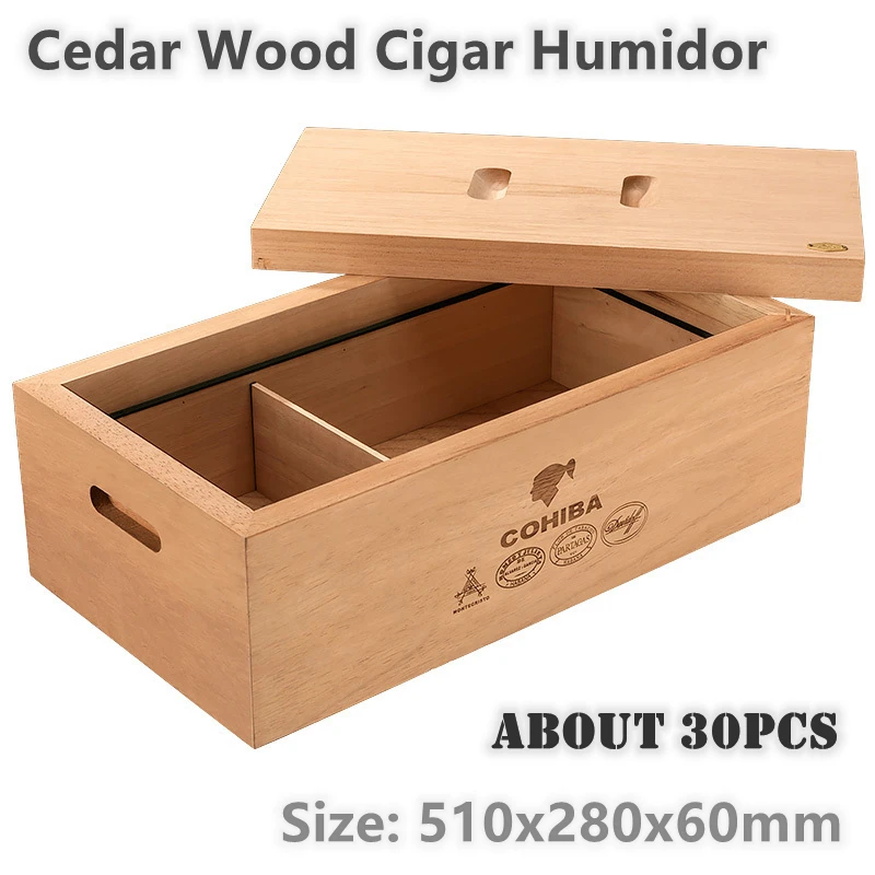 510x280x60mm Cedar Wood Cigar Humidor Unpainted Storage Cigar Moisturizing Case Natural Wooden Color Simple Cigarette HumidorBox
510x280x60mm Cedar Wood Cigar Humidor Unpainted Storage Cigar Moisturizing Case Natural Wooden Color Simple Cigarette HumidorBox