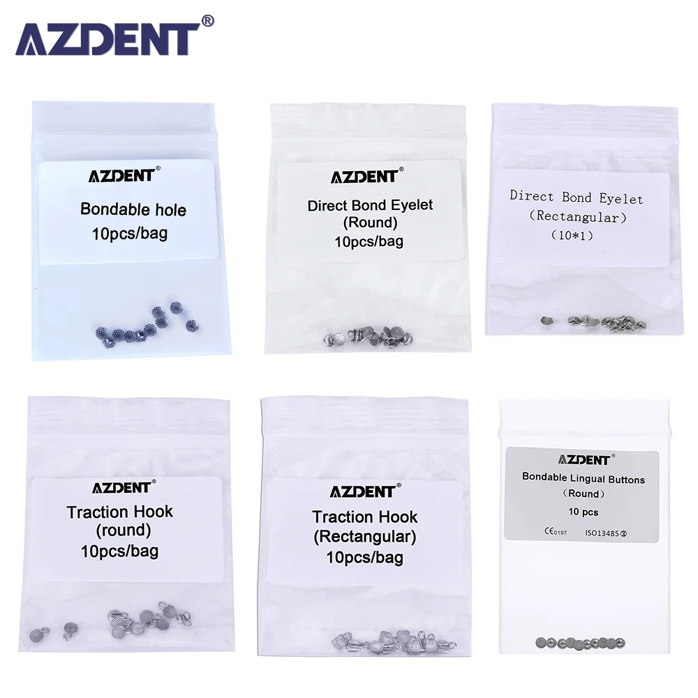 AZDENT 10 шт./упаковка Стоматологические Ортодонтические расходные материалы круглая/прямоугольная/круглая сетка основание Bondable Тяговый крюк язычная кнопка
AZDENT 10 шт./упаковка Стоматологические Ортодонтические расходные материалы круглая/прямоугольная/круглая сетка основание Bondable Тяговый крюк язычная кнопка