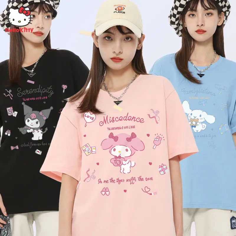 Anime Sanrio Cinnamoroll Pompompurin Cotton T-shirt Cute My Melody Kuromi Summer Short-sleeved Loose Casual Tops Couple T-shirt
Anime Sanrio Cinnamoroll Pompompurin Cotton T-shirt Cute My Melody Kuromi Summer Short-sleeved Loose Casual Tops Couple T-shirt