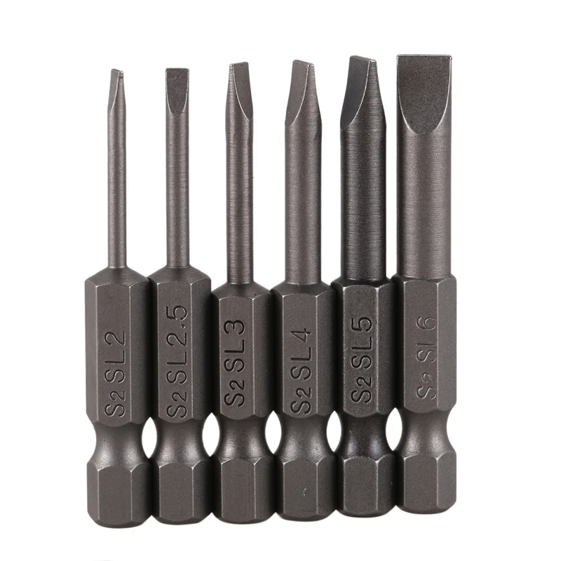 6Pcs 2.0-6.0 50Mm Flat Head Slotted Tip Screwdrivers Bits Magnetic Set For DC Electric
6Pcs 2.0-6.0 50Mm Flat Head Slotted Tip Screwdrivers Bits Magnetic Set For DC Electric