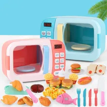 Children Kitchen Toys Pretend Play Simulation Mini Microwave Oven Cutting Food Role Play Game Educational Toy for Children Girls