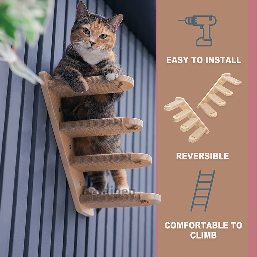 Reversible Cat Wall Mounted Shelf, Wall Furniture, Natural Sisal and Wood Steps, Scratching Ladder, Kitten Climbing Ladder
Reversible Cat Wall Mounted Shelf, Wall Furniture, Natural Sisal and Wood Steps, Scratching Ladder, Kitten Climbing Ladder
