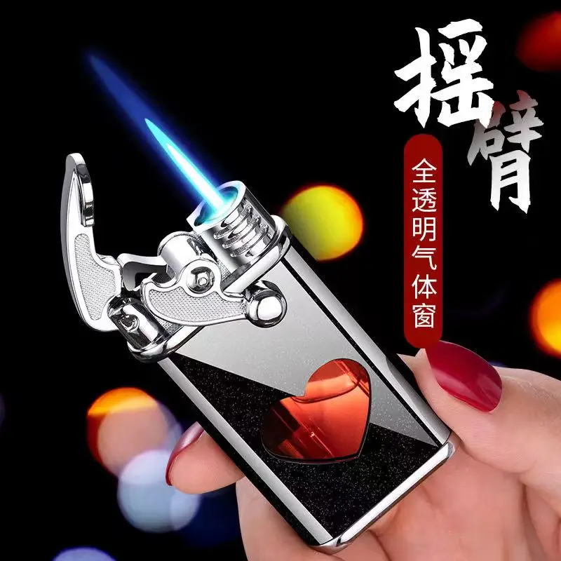 New Personality Rocker Type Love Transparent Window Lighter Metal Butane Gas Windproof Blue Flame Lighter Cigarette Accessories
New Personality Rocker Type Love Transparent Window Lighter Metal Butane Gas Windproof Blue Flame Lighter Cigarette Accessories