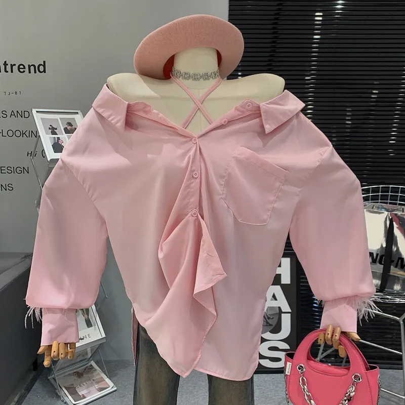 2023 Autumn New Design Hanging Neck Sling Shirt Sexy Off Shoulder Sweet Girl Top Women's Trend blusas
2023 Autumn New Design Hanging Neck Sling Shirt Sexy Off Shoulder Sweet Girl Top Women's Trend blusas