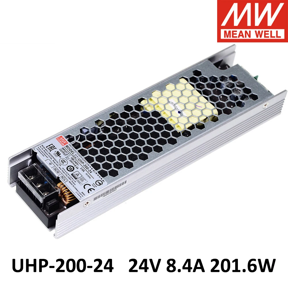MEAN WELL UHP-200-24 110/220 В переменного тока в постоянный ток 24 В 201,6 а Вт тонкий тип одиночного выходного импульсного источника питания с PFC для свето...
MEAN WELL UHP-200-24 110/220 В переменного тока в постоянный ток 24 В 201,6 а Вт тонкий тип одиночного выходного импульсного источника питания с PFC для свето...