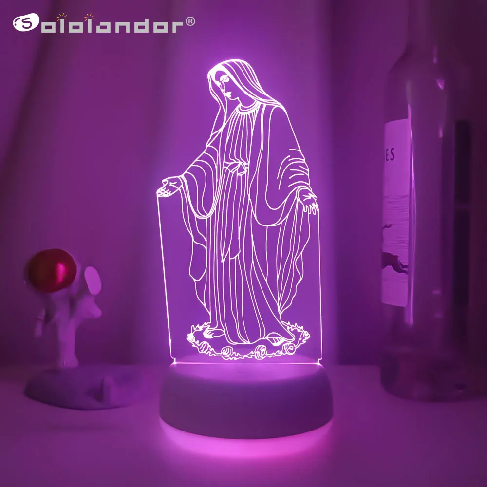 3D LED Night Light Blessed Virgin Mary Touch 7 Color Changing Desk Table Lamp Desktop Decorative Bedroom Lights Fixtures Gift
3D LED Night Light Blessed Virgin Mary Touch 7 Color Changing Desk Table Lamp Desktop Decorative Bedroom Lights Fixtures Gift