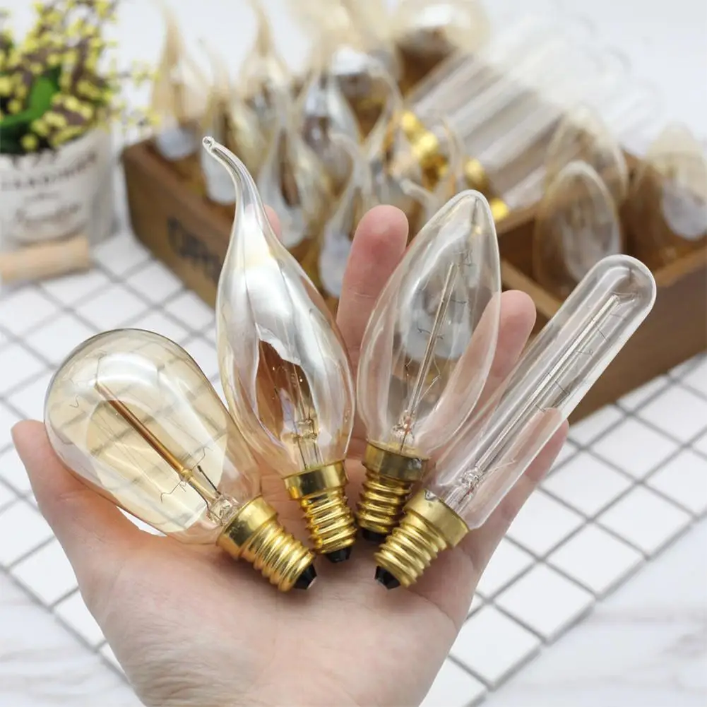 Edison Lamp E14 Retro Sentiment Crystal Chandelier Bulb Creative Warm Yellow Lighting Lamp 2700K 40W LED Bulbs For Home
Edison Lamp E14 Retro Sentiment Crystal Chandelier Bulb Creative Warm Yellow Lighting Lamp 2700K 40W LED Bulbs For Home