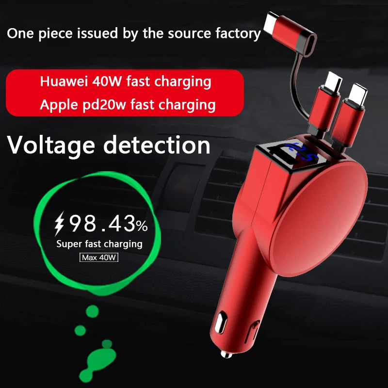 3 in 1 Car Charger Fast Charging Cable For Lightning Type C Micro USB Fast Charging Cable For Huawei 40W Iphone14 Charger
3 in 1 Car Charger Fast Charging Cable For Lightning Type C Micro USB Fast Charging Cable For Huawei 40W Iphone14 Charger