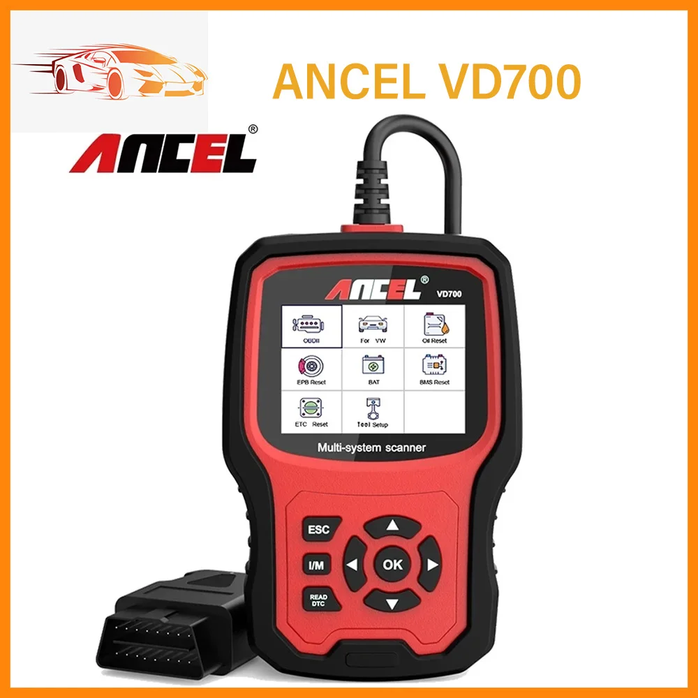 

ANCEL VD700 OBD2 Automotive Scanner Full System Diagnose For EPB DPF Oil TPMS BMS Airbag Reset OBD Car Diagnostic Tool Free Ship