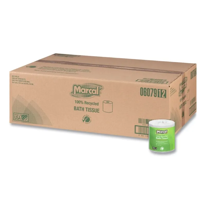 100% Recycled Two-Ply Bath Tissue, Septic Safe, White, 330 Sheets/Roll, 48 Rolls/Carton
100% Recycled Two-Ply Bath Tissue, Septic Safe, White, 330 Sheets/Roll, 48 Rolls/Carton