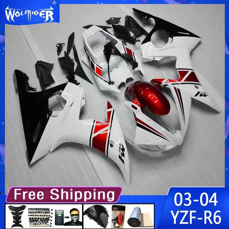 motorcycle ABS bodywork kit fairings for YZF-R6 2003-2004 YZFR6 03 04 Motorbike White Red fairing Manufacturer Customize cover
motorcycle ABS bodywork kit fairings for YZF-R6 2003-2004 YZFR6 03 04 Motorbike White Red fairing Manufacturer Customize cover