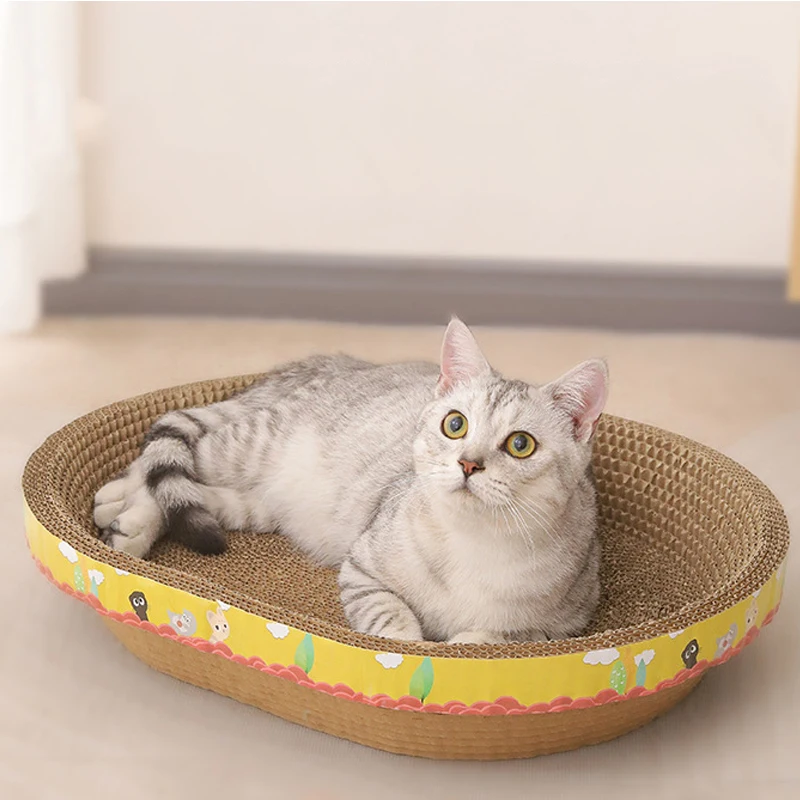 Grinding Cat Corrugated Wear-resistant Oval Nest Cat Board Claw Cat Toys Paper Furniture Accessories Scratching Protect 
Grinding Cat Corrugated Wear-resistant Oval Nest Cat Board Claw Cat Toys Paper Furniture Accessories Scratching Protect