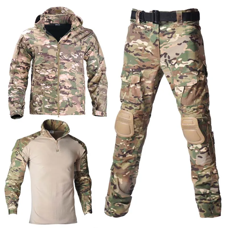 Airsoft Paintball Combat Uniform Men Work Pants Military Clothing Tactical Jackets Man Camouflage Shirts Pants +Pads Army Suits
Airsoft Paintball Combat Uniform Men Work Pants Military Clothing Tactical Jackets Man Camouflage Shirts Pants +Pads Army Suits