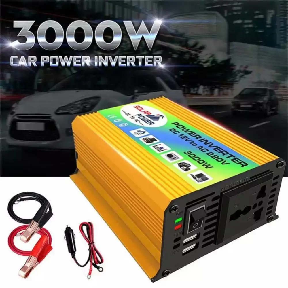 3000W Peak Solar Car Power Inverter DC 12V to AC 220V Car Adapter Car Converter with 2.4A 2-Port USB Car Adapter LCD Display
3000W Peak Solar Car Power Inverter DC 12V to AC 220V Car Adapter Car Converter with 2.4A 2-Port USB Car Adapter LCD Display