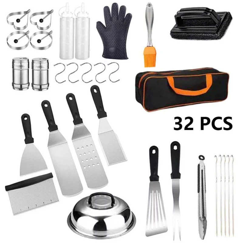 32PCS Griddle Accessories Kit, Exclusive BBQ Grill Tools Spatulas Set for Blackstone and Camp Chef, Stainless Steel Flat Top Gr
32PCS Griddle Accessories Kit, Exclusive BBQ Grill Tools Spatulas Set for Blackstone and Camp Chef, Stainless Steel Flat Top Gr