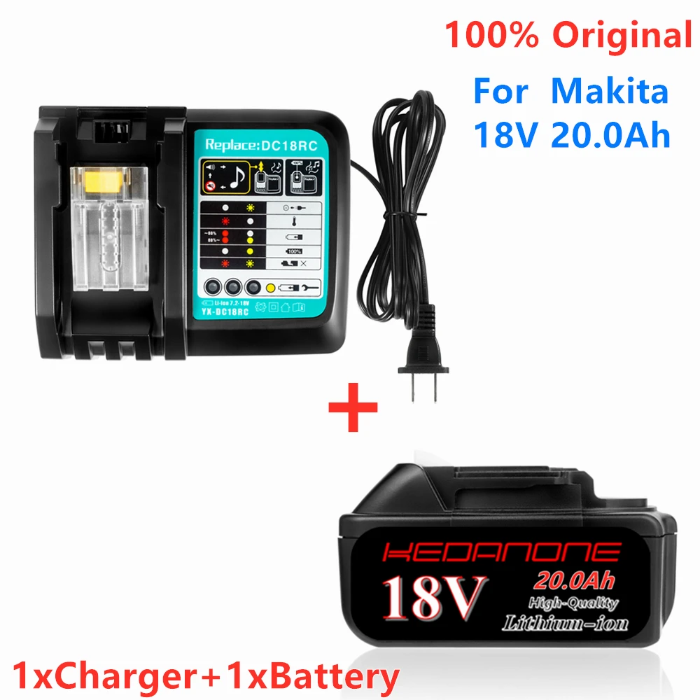 18V 20.0Ah Rechargeable Battery 20000mah LiIon Battery Replacement Power Tool Battery for MAKITA BL1860 BL1830+3A Charger
18V 20.0Ah Rechargeable Battery 20000mah LiIon Battery Replacement Power Tool Battery for MAKITA BL1860 BL1830+3A Charger