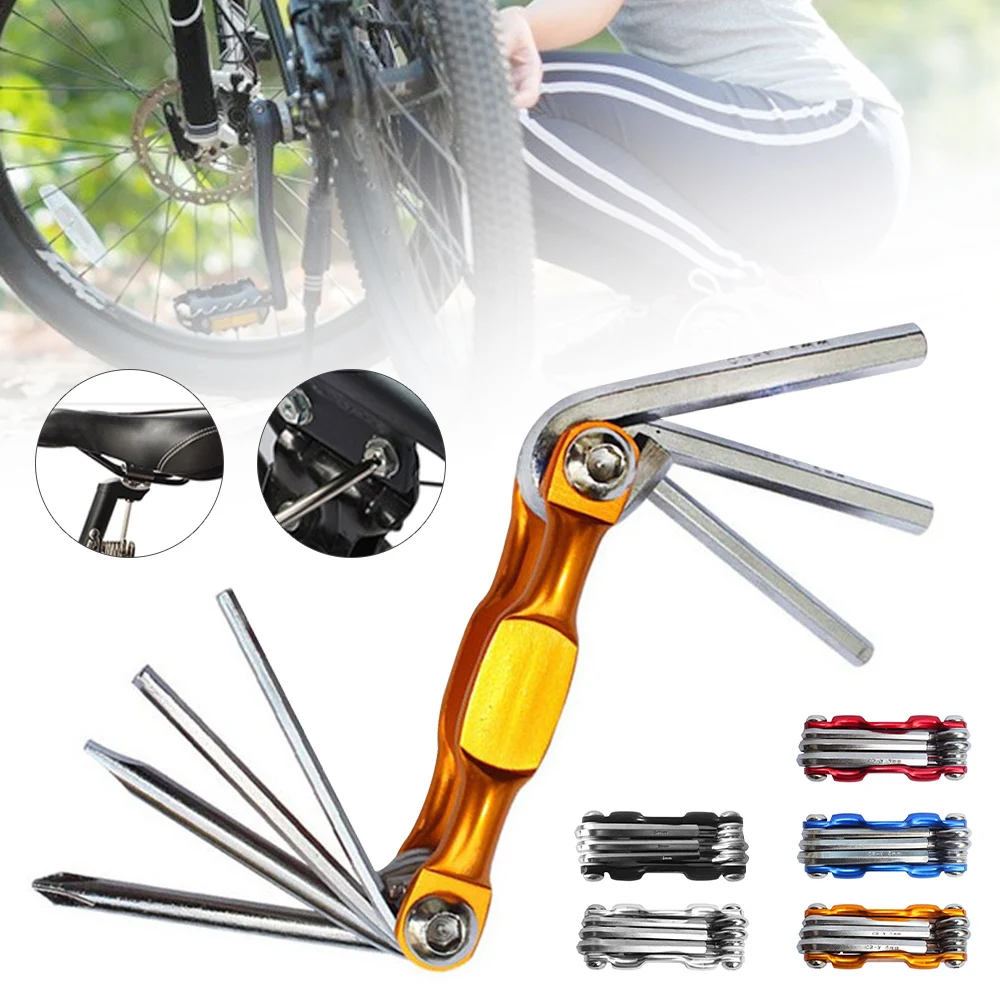 MTB 7 in 1 Bicycle Folding Hex Wrench Lightweight Portable Multifunctional Bike Cross Screwdriver Repair Tool Set Cycling Parts
MTB 7 in 1 Bicycle Folding Hex Wrench Lightweight Portable Multifunctional Bike Cross Screwdriver Repair Tool Set Cycling Parts