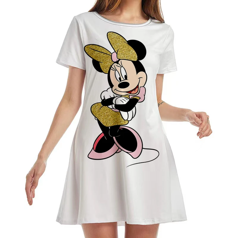 Summer New Disney Brand Mickey Minnie and Winnie the Pooh Anime Pleated Loose Print Short Sleeve Knee Length Casual Dress Y2K
Summer New Disney Brand Mickey Minnie and Winnie the Pooh Anime Pleated Loose Print Short Sleeve Knee Length Casual Dress Y2K