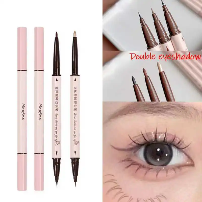 

2 In 1 Brown Gel Eyeliner Pencil Ultra-slim Liquid Eye Liner Shadow Pen Smooth High Pigment Silkworm Gel Pen Lasting Eyes Makeup