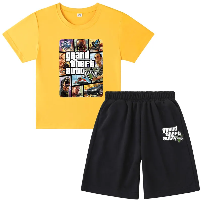 2021 Grand Theft Auto Game GTA 5 Children Summer T Shirts Sets Cool GTA5 Boys Girls TShirt 3D Print T-shirt Short Funny clothing
2021 Grand Theft Auto Game GTA 5 Children Summer T Shirts Sets Cool GTA5 Boys Girls TShirt 3D Print T-shirt Short Funny clothing