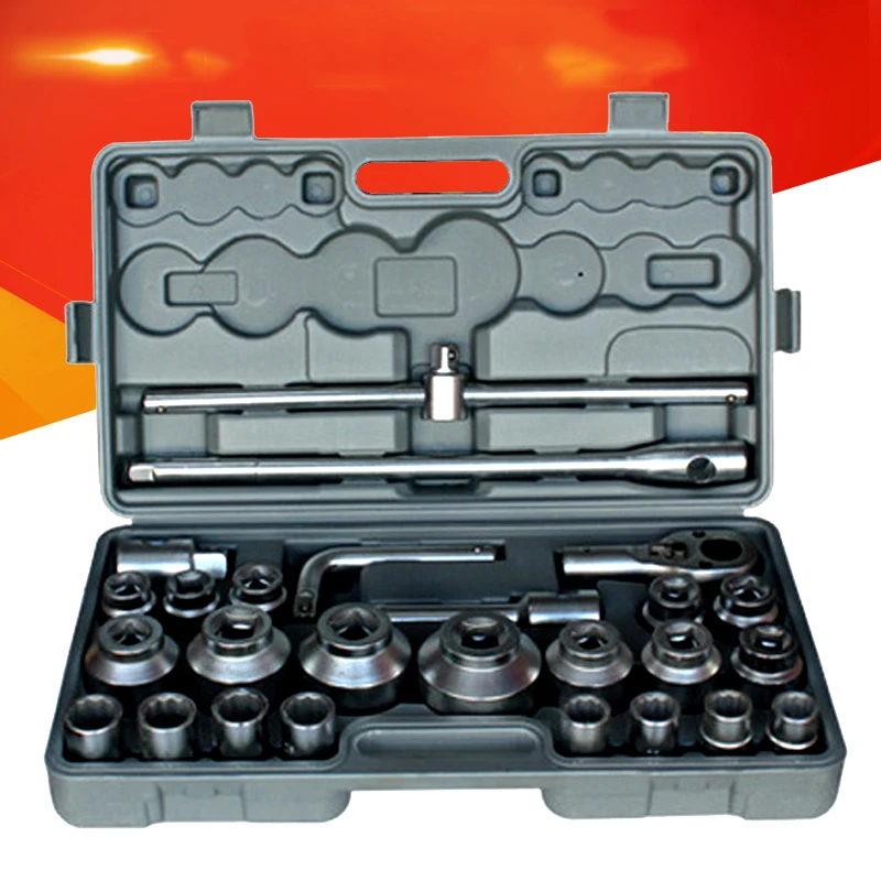 26Pcs Heavy Duty Socket Set Mechanic Auto Repair Socket Wrench Combination Socket Wrench Auto Repair Tools
26Pcs Heavy Duty Socket Set Mechanic Auto Repair Socket Wrench Combination Socket Wrench Auto Repair Tools