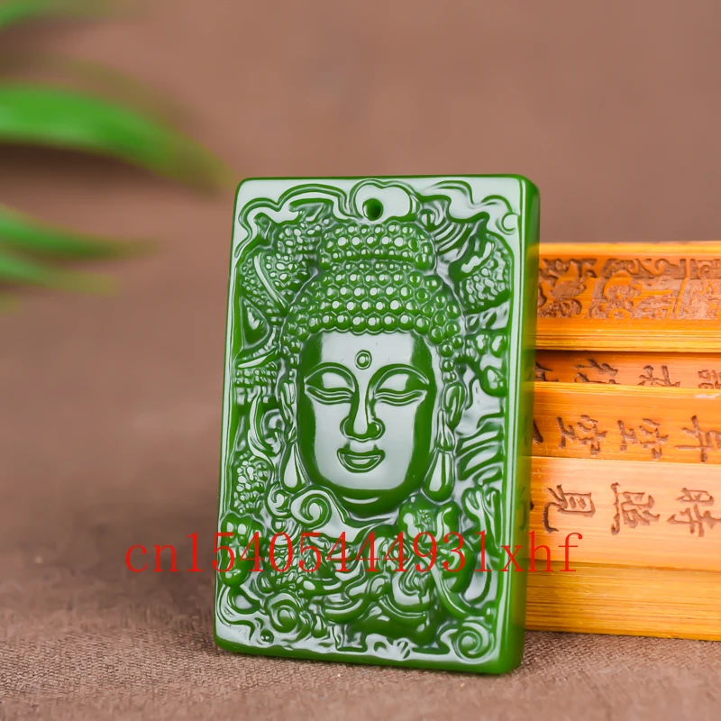 Hetian Natural Green Jade Buddha Pendant Necklace Dragon Jadeite Carved Fashion Charm Jewelry Talisman Gifts for Men Women
Hetian Natural Green Jade Buddha Pendant Necklace Dragon Jadeite Carved Fashion Charm Jewelry Talisman Gifts for Men Women