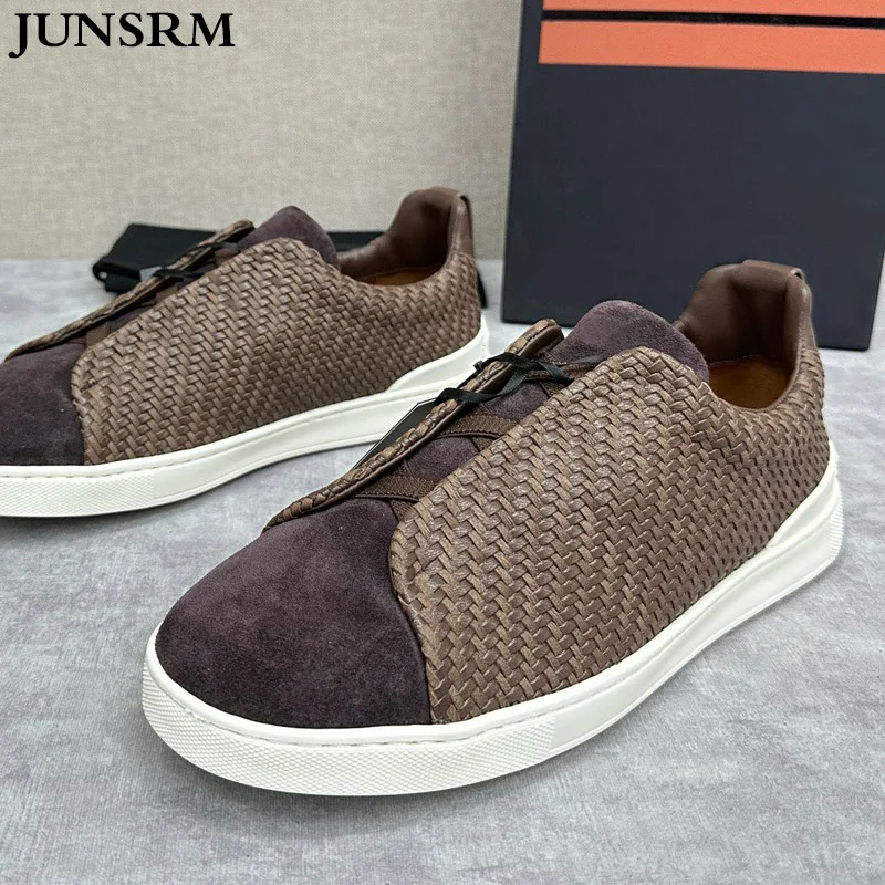Casual Cowhide Woven Sneakers For Men High Quality Genuine Leather Handmade Slip On Loafers Suede Simp Business Dress Shoes Man
Casual Cowhide Woven Sneakers For Men High Quality Genuine Leather Handmade Slip On Loafers Suede Simp Business Dress Shoes Man