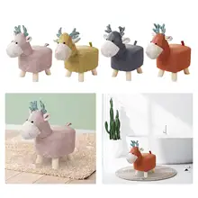 Animal Footstool Shoes Changing Chair Cute Footrest Ottoman Deer Bench for Porch, Entryway, Bedroom, Living Room, Indoor Outdoor