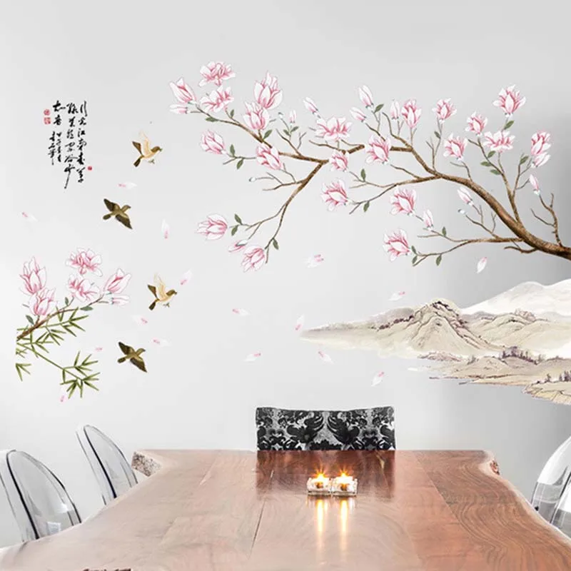 Adhesive Wall Sticker Bedroom Chinese Style Decal Flower Living room Peach Blossom Removable Waterproof Practical
Adhesive Wall Sticker Bedroom Chinese Style Decal Flower Living room Peach Blossom Removable Waterproof Practical