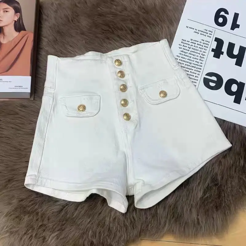 2022 Women Summer Fashion High Waist Denim Shorts Female Loose Casual A-line Shorts Ladies Solid Color Buttons Shorts Jeans D140
2022 Women Summer Fashion High Waist Denim Shorts Female Loose Casual A-line Shorts Ladies Solid Color Buttons Shorts Jeans D140