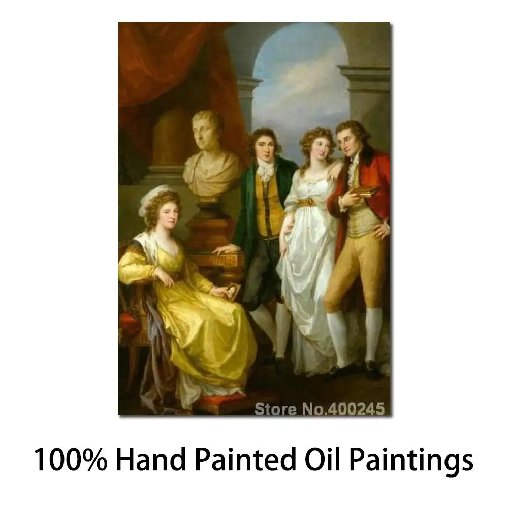 

Painting by Angelica Kauffman Family Portrait of Catherine Petrovna Baryatinskiy Room Decor Oil on Canvas Handmade High Quality