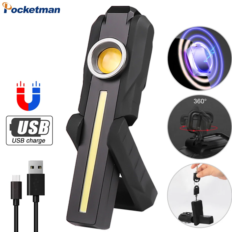 Portable LED+COB Flashlight Outdoor Car Repair Work Light Bright Camping Lantern USB Rechargeable Hiking Torch with Hook Magnet
Portable LED+COB Flashlight Outdoor Car Repair Work Light Bright Camping Lantern USB Rechargeable Hiking Torch with Hook Magnet