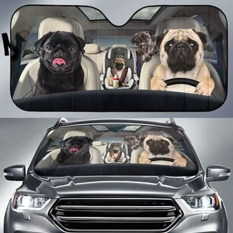 Pug Family Funny Safe And Driver Auto Sun Shade1 Customized Gift Custom Animal Pattern Sunshade, Personalized Gifts
Pug Family Funny Safe And Driver Auto Sun Shade1 Customized Gift Custom Animal Pattern Sunshade, Personalized Gifts