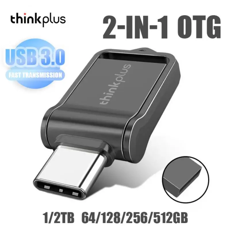 

Флэш-накопители Thinkplus USB 3,0, Портативный высокоскоростной жесткий диск, 1 ТБ, Type-C, 2 в 1, флэш-накопитель 512 ГБ, металлическая Флэшка