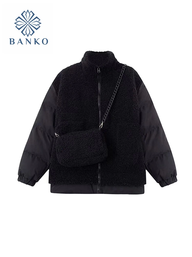 Autumn Winter Women New Turn-down Collar Patchwork Loose Cotton Padded Coat Baggy Long Sleeve Zipper Thick Warm Female Jacket 
Autumn Winter Women New Turn-down Collar Patchwork Loose Cotton Padded Coat Baggy Long Sleeve Zipper Thick Warm Female Jacket