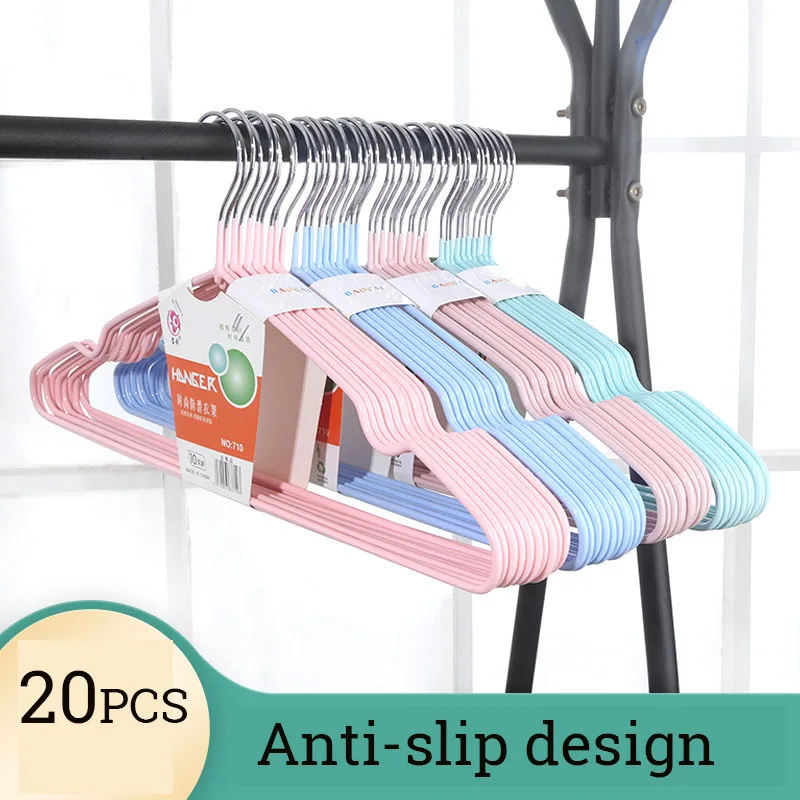 10/20pcs Metal Coat Hanger Clothes Organizer Wardrobe Shirt Suit Storage Save Space Balcony Adult Non-slip Drying Rack - купить по