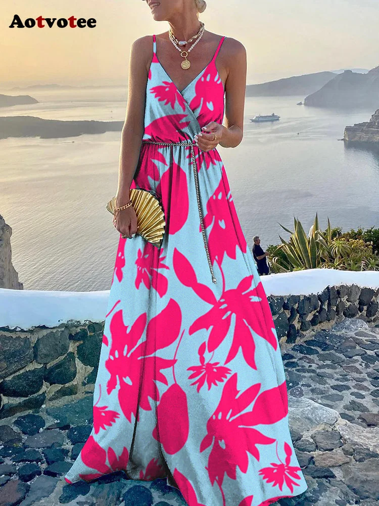 Summer Dresses for Women Fashion Retro Printed Sleeveless Sling Holiday High Waist Elegant 2023 V Neck Party Long Dresses
Summer Dresses for Women Fashion Retro Printed Sleeveless Sling Holiday High Waist Elegant 2023 V Neck Party Long Dresses