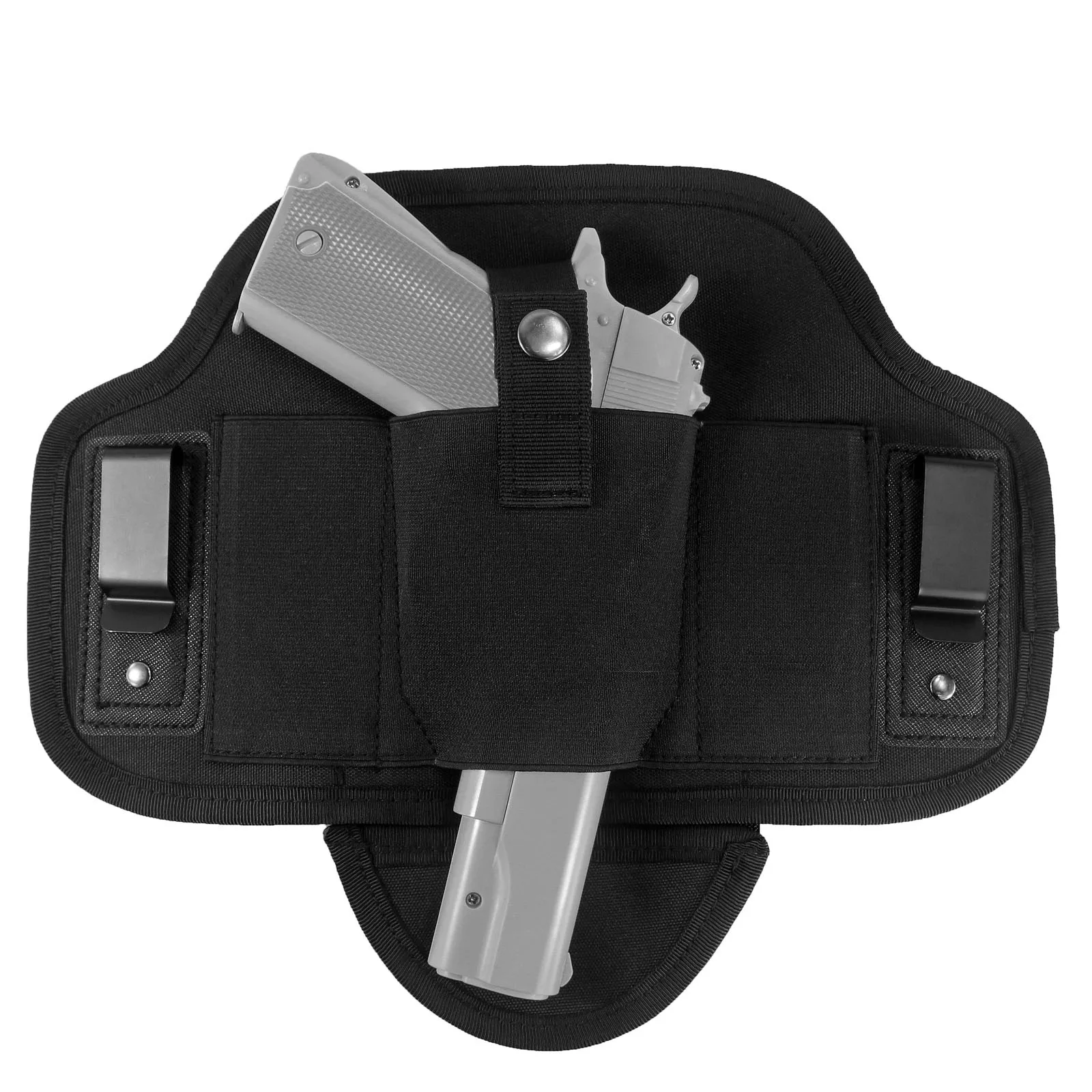 Ambidextrous Pancake Gun Holster Concealed Carry IWB Pistol Holster with 2 Mag Pouch for Compact Handguns
Ambidextrous Pancake Gun Holster Concealed Carry IWB Pistol Holster with 2 Mag Pouch for Compact Handguns