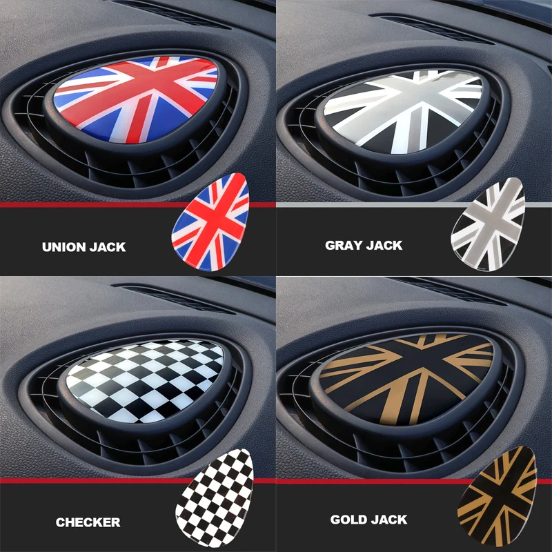 

Union Jack Center Air Outlet 3D Dedicated Cover Protect Sticker Decal For MINI COOPER F54 F55 F56 Clubman Interior Accessories