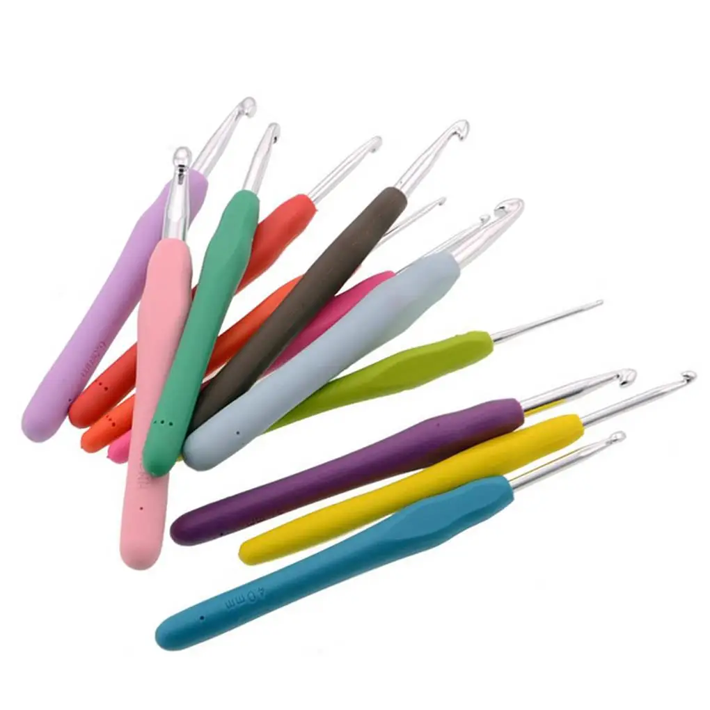10pcs Colorful Soft Plastic Handle Alumina Crochet Hooks Knitting Needles Set 2.0-6mm Crochet for Weave Sewing Needles Tool
10pcs Colorful Soft Plastic Handle Alumina Crochet Hooks Knitting Needles Set 2.0-6mm Crochet for Weave Sewing Needles Tool