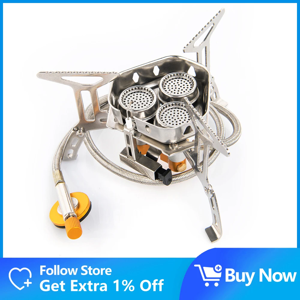 

Camping Tourist Burner Big Power Gas Stove Cookware Portable Furnace Picnic Barbecue Tourism Supplies Outdoor Recreation