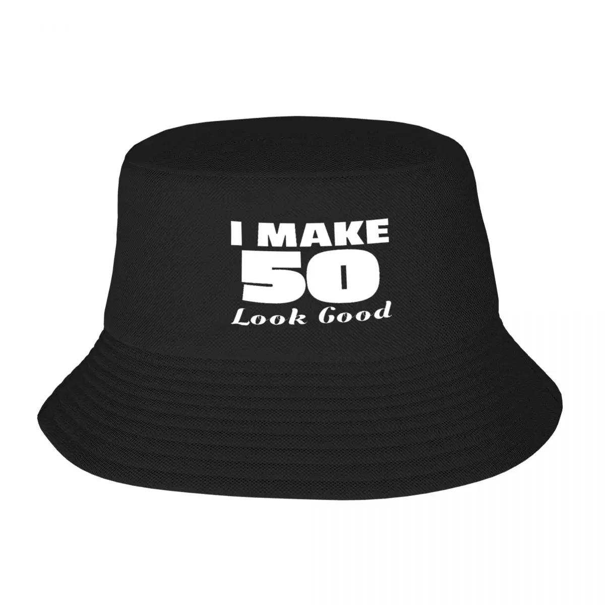 

M Make 50 Look Good Gift 50th Birthday Father Fisherman's Hat, Adult Cap Fashionable Light Foldable Cap Nice Gift