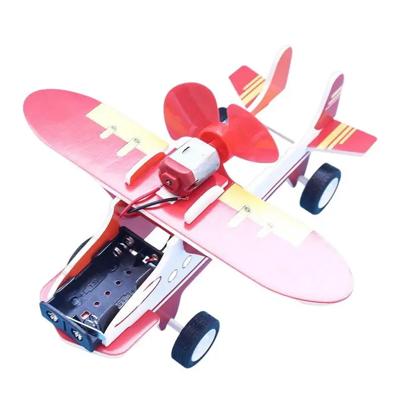 

3D Пазлы «сделай сам», деревянные строительные наборы для самолета, с электромотором, научные наборы, обучение науки, для детей