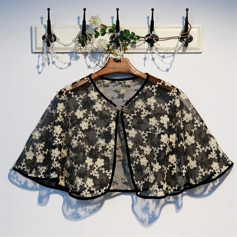 Women's Spring Autumn Vintage Beaded Lace Pashmina Female Autumn Winter Shawl Cloak Lace Collar R1763
Women's Spring Autumn Vintage Beaded Lace Pashmina Female Autumn Winter Shawl Cloak Lace Collar R1763