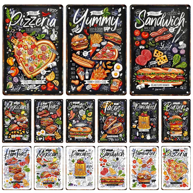 Burger Pizza Metal Poster Sign Plaque Retro Restaurant Billboard Tin Painter Residence Kitchen Shop Modern Wall Art Decor Mural
Burger Pizza Metal Poster Sign Plaque Retro Restaurant Billboard Tin Painter Residence Kitchen Shop Modern Wall Art Decor Mural