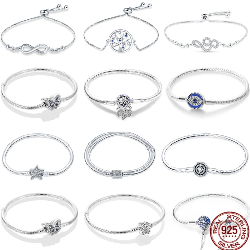 High Quality Original 100% Sterling Silver Snake Chain DIY Charm Star Dream Catcher Bracelet For Women Gift Silver Color Jewelry
High Quality Original 100% Sterling Silver Snake Chain DIY Charm Star Dream Catcher Bracelet For Women Gift Silver Color Jewelry
