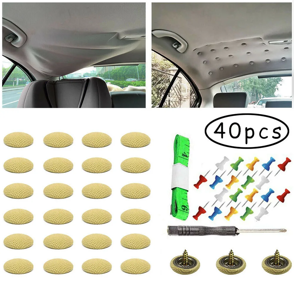 40Pcs Diy Roof Lining Repair Kit Fix Sagging Headliner Pin Buckle Screw No Glue For Truck/Car/Van Screw Liner Ceiling Repair
40Pcs Diy Roof Lining Repair Kit Fix Sagging Headliner Pin Buckle Screw No Glue For Truck/Car/Van Screw Liner Ceiling Repair