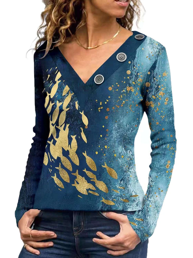 2022 Mujer Camisetas S-3XL Spring and Autumn Fashion Tops for Women V-neck Long Sleeve Printed Woman Tshirts Y2k Tops
2022 Mujer Camisetas S-3XL Spring and Autumn Fashion Tops for Women V-neck Long Sleeve Printed Woman Tshirts Y2k Tops
