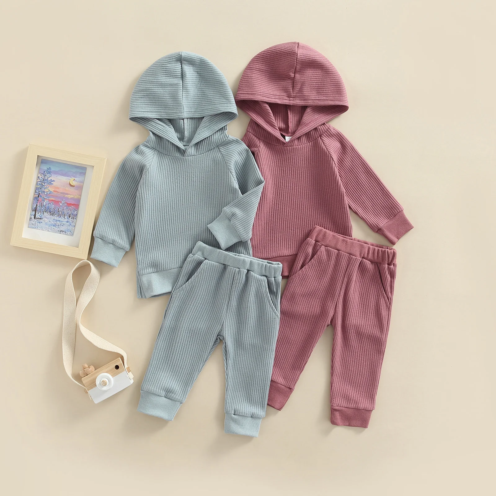 Toddler Baby Long Pants Outfits Solid Color Long Sleeve Hooded Tops + Elastic Waist Side Pockets Pants Set
Toddler Baby Long Pants Outfits Solid Color Long Sleeve Hooded Tops + Elastic Waist Side Pockets Pants Set