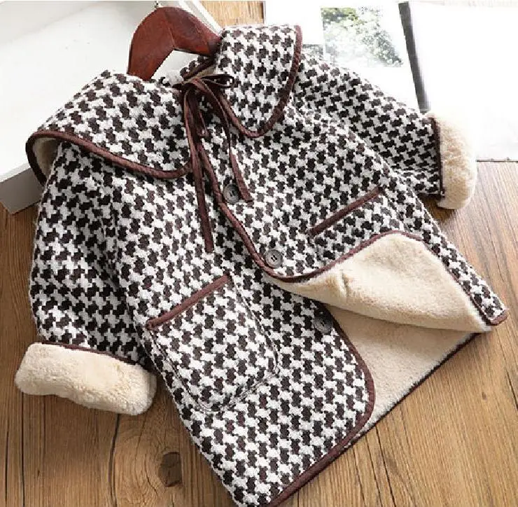 Kids Girl Overcoat Winter New Fashion Houndstooth Wool Coat for Girls Teens Autumn Jacket Warm Long Outerwear Children Windproof
Kids Girl Overcoat Winter New Fashion Houndstooth Wool Coat for Girls Teens Autumn Jacket Warm Long Outerwear Children Windproof